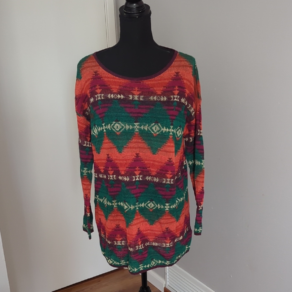 Ralph Lauren denim & Supply,  multicolor Southwest Pattern Women's Top, medium.